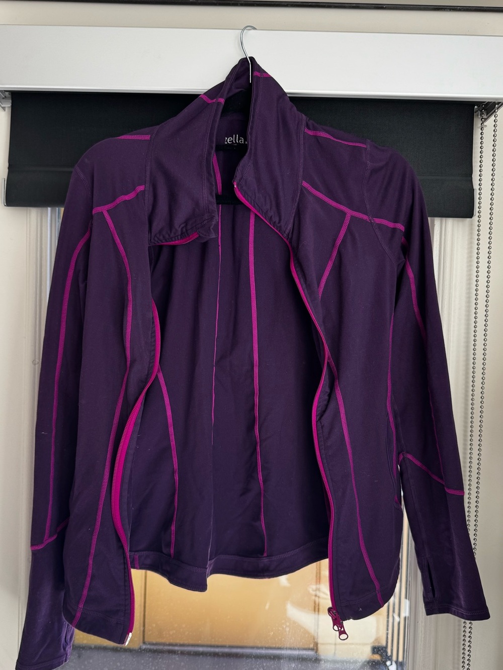 Zella Purple Bomber Jacket with Pink Contrast Piping